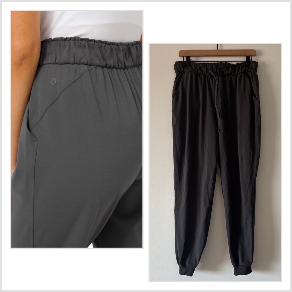 Lululemon Keep Moving Joggers Sz 8 Gray Sporty Athleisure Gym Lounge Minimalist